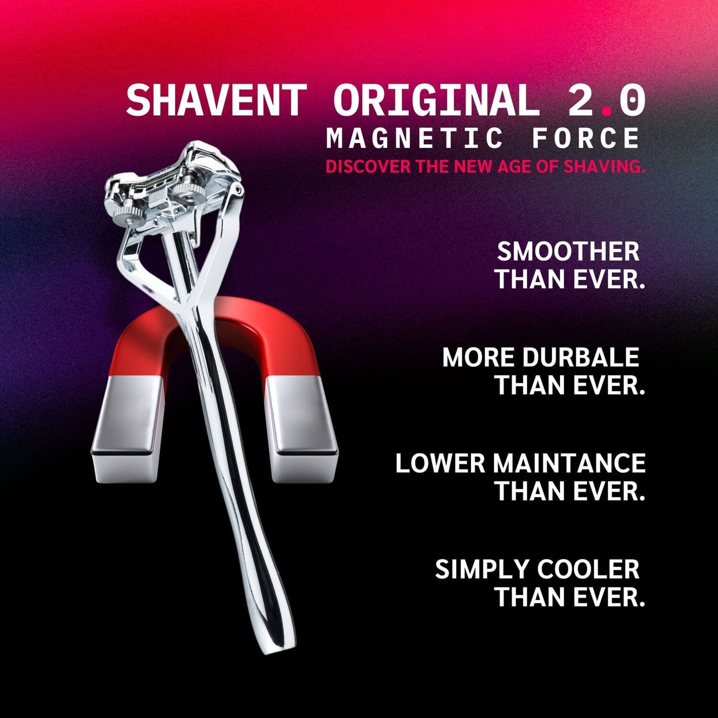 NEW: SHAVENT Original 2.0 - Magnetic Force - elegant pivoting head razor made of metal