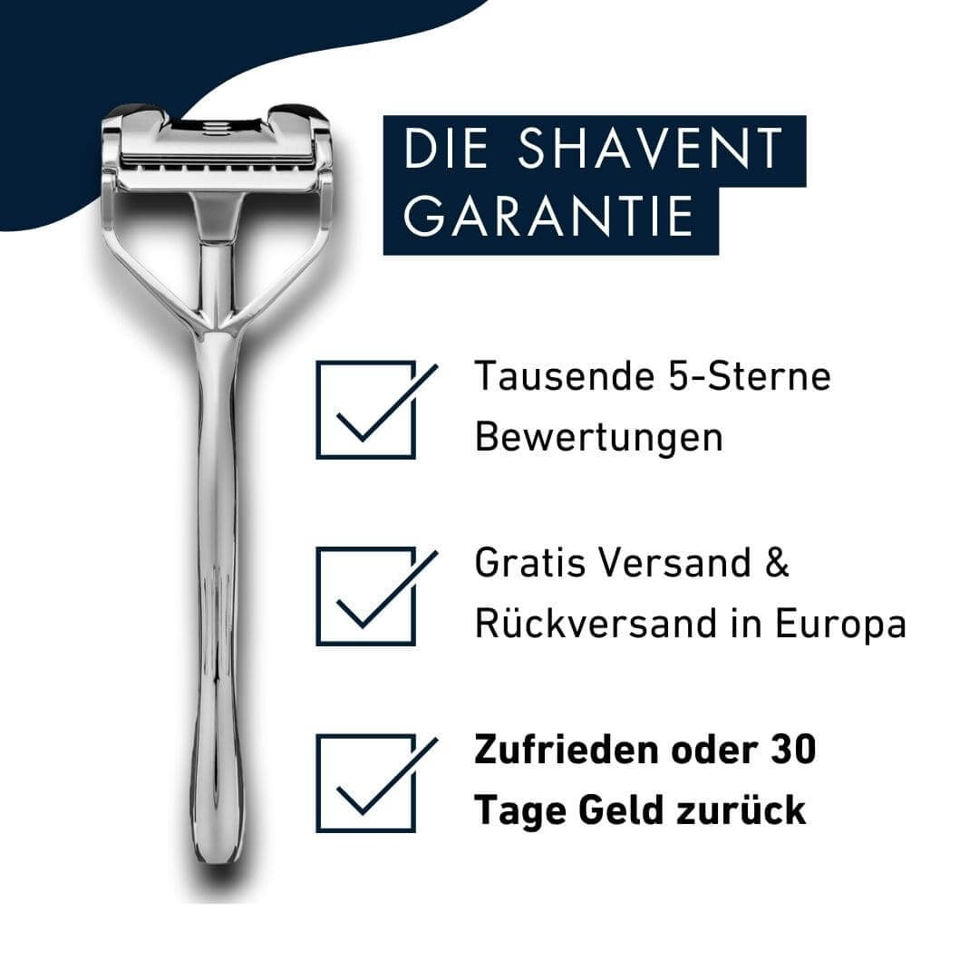 SHAVENT Garantie, 30-Tage-Geld-zurück, Zufriedenheit